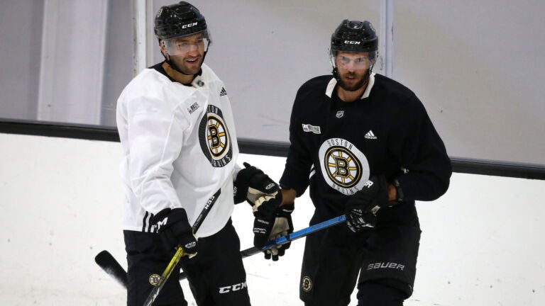 Patrice Bergeron and David Krejci Legends Bruins thanks you for