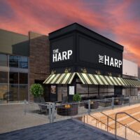 An architectural rendering of The Harp, a popular West End sports bar that is opening a location at Gillette Stadium's Patriot Place.