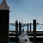 Boston weather , MA - 5/31/2023: John Kiely works on the dock at Rowes Wharf Marina in Boston.