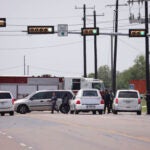 Emergency personnel respond to a fatal collision in Brownsville, Texas, on Sunday, May 7, 2023.