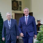 Debt ceiling -- FILE - House Speaker Kevin McCarthy of Calif. and Senate Minority Leader Mitch McConnell of Ky.