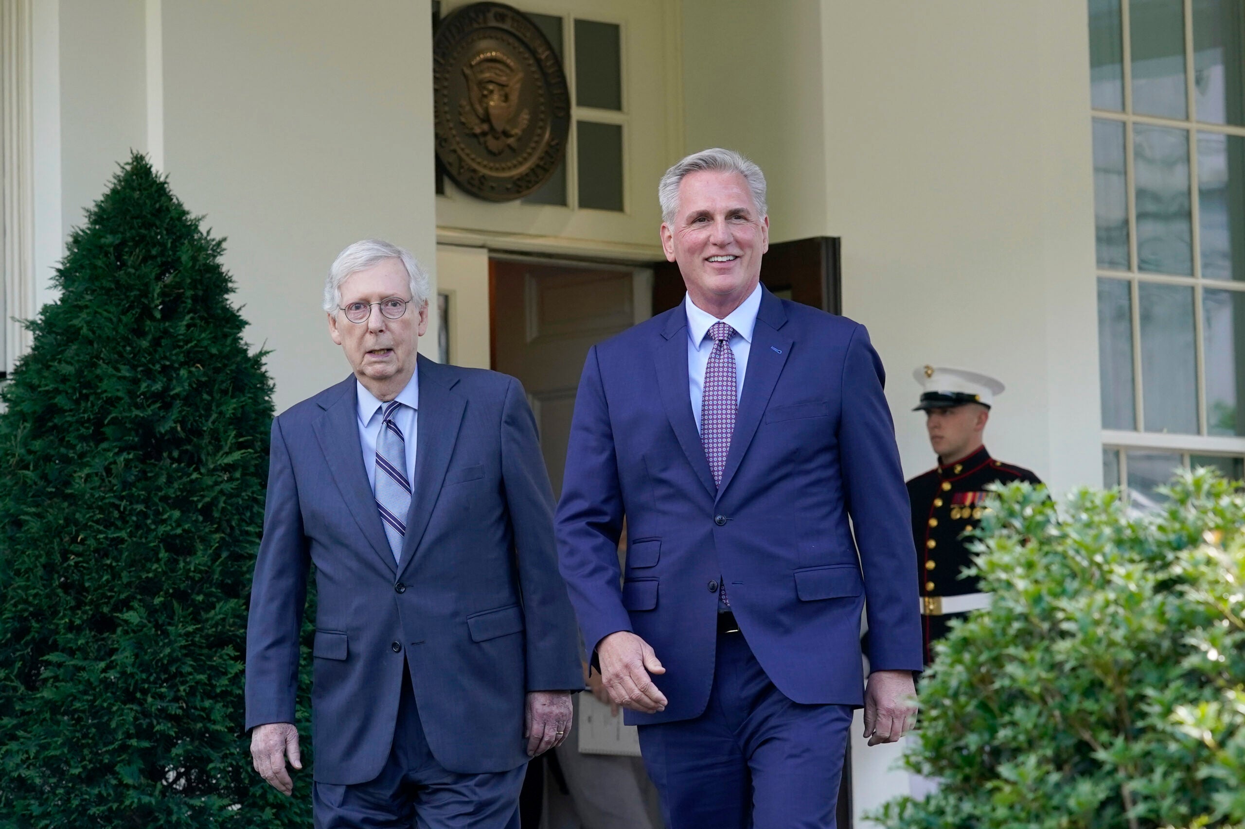 Debt ceiling -- FILE - House Speaker Kevin McCarthy of Calif. and Senate Minority Leader Mitch McConnell of Ky.