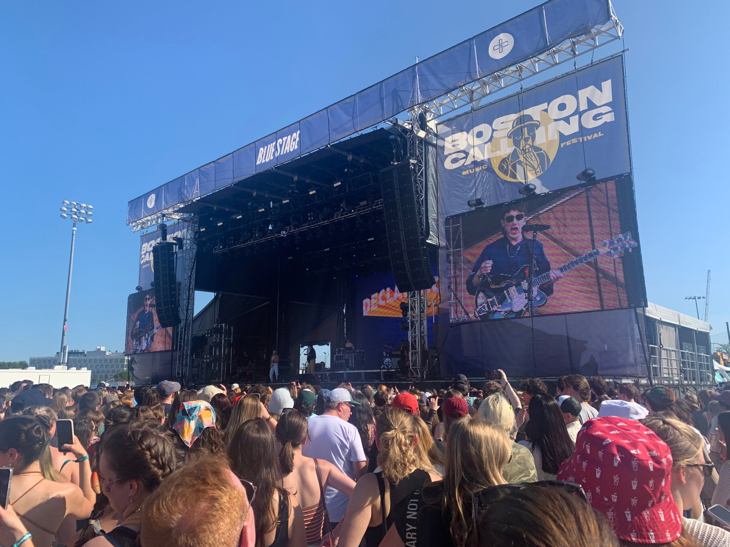 Declan McKenna performs on the Blue Stage at Boston Calling 2023.