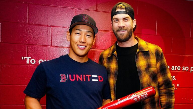 Boston Red Sox' Masataka Yoshida Finally Gets to Meet Bryce Harper -  Fastball