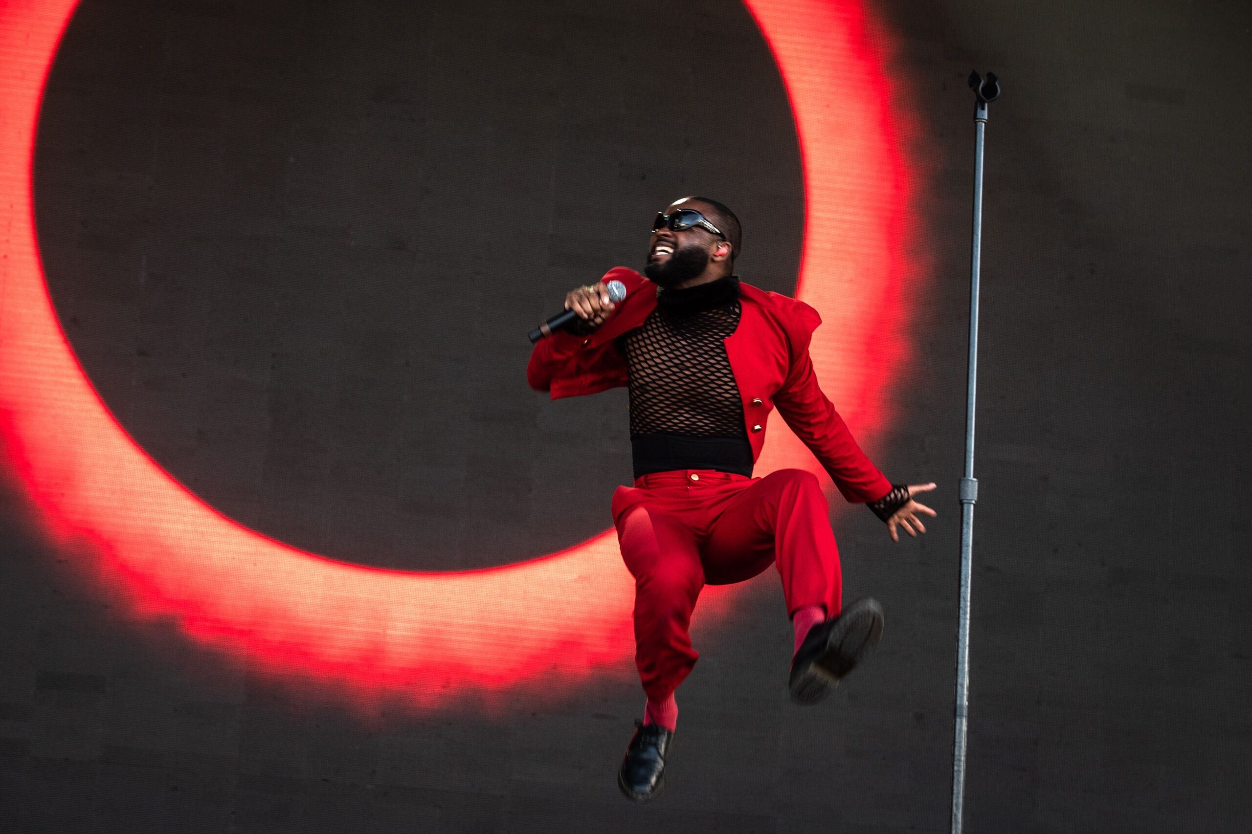 Genesis Owusu performs at Boston Calling 2023.