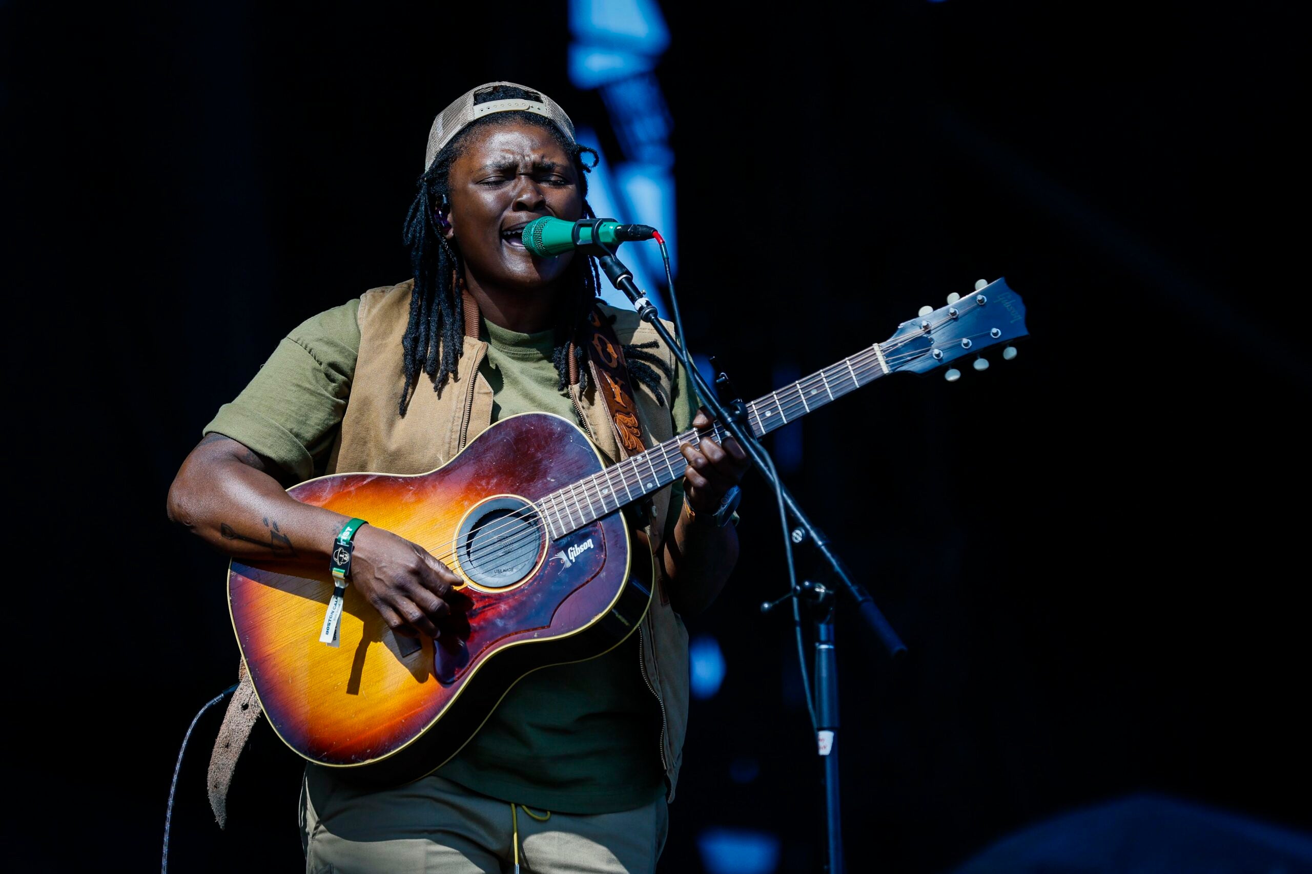 Joy Oladokun performs at Boston Calling 2023 on Saturday.