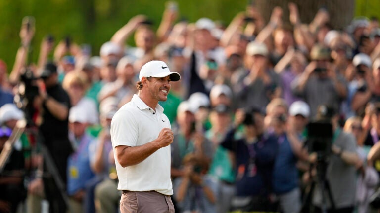 Brooks Koepka celebrates after winning the PGA Championship golf tournament.