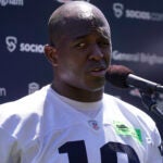 New England Patriots wide receiver Matthew Slater speaks with reporters following an NFL football offseason workout, Wednesday, May 31, 2023, in Foxborough, Mass.