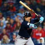 Boston Red Sox's Triston Casas in action during a baseball game against the Philadelphia Phillies, Friday, May 5, 2023, in Philadelphia.