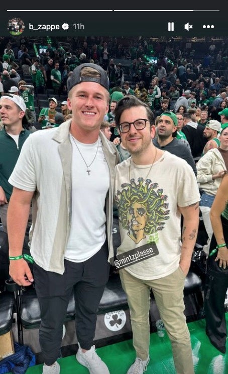 Celtics Fans Were Loving McLovin, Bailey Zappe Courtside During Game 5