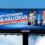 The Billboard featuring two different pictures of Bob Halloran.