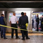 New York police officers respond to the scene.