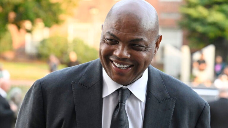 Charles Barkley arrives for the Basketball Hall of Fame enshrinement ceremonies in Springfield, Mass, Saturday, Sept. 10, 2022.