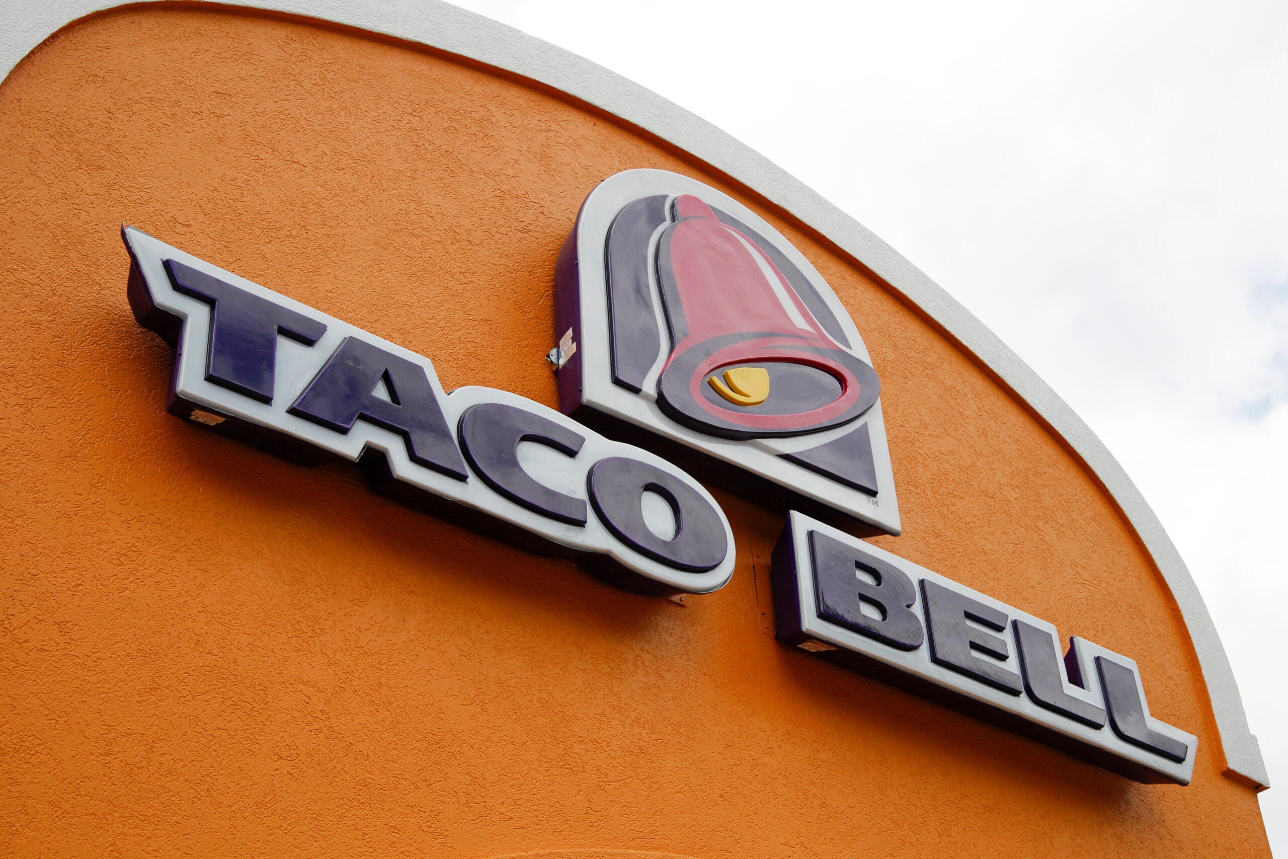 Taco Tuesday -- A sign hangs at a Taco Bell on May 23, 2014, in Mount Lebanon, Pa.