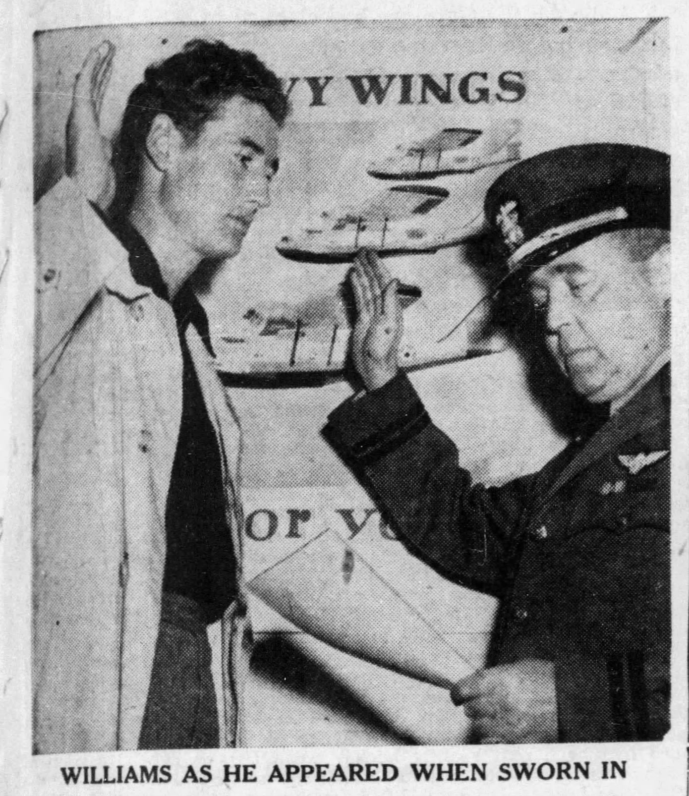 Ted Williams 1942 Navy Boston Globe
