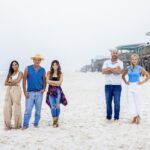 Battle on the Beach cast on the beach, from left: Taniya Nayak, Ty Pennington, Alison Victoria, Bryan Baeumler, and Sarah Baeumler.