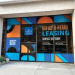 A sign advertising retail and office space at a building in downtown Washington, D.C., one of many with major vacancies.