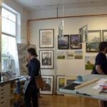Visitors to Somerville Open Studios.