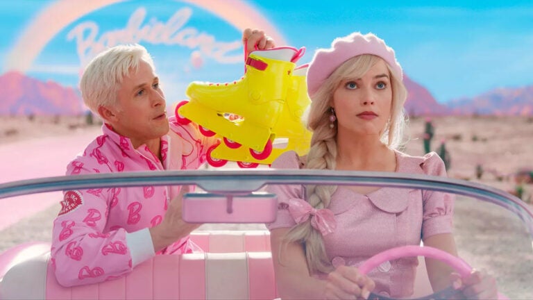 Ryan Gosling and Margot Robbie in "Barbie."