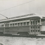 A postwar all-electric streetcar destined for Watertown in 1946.
