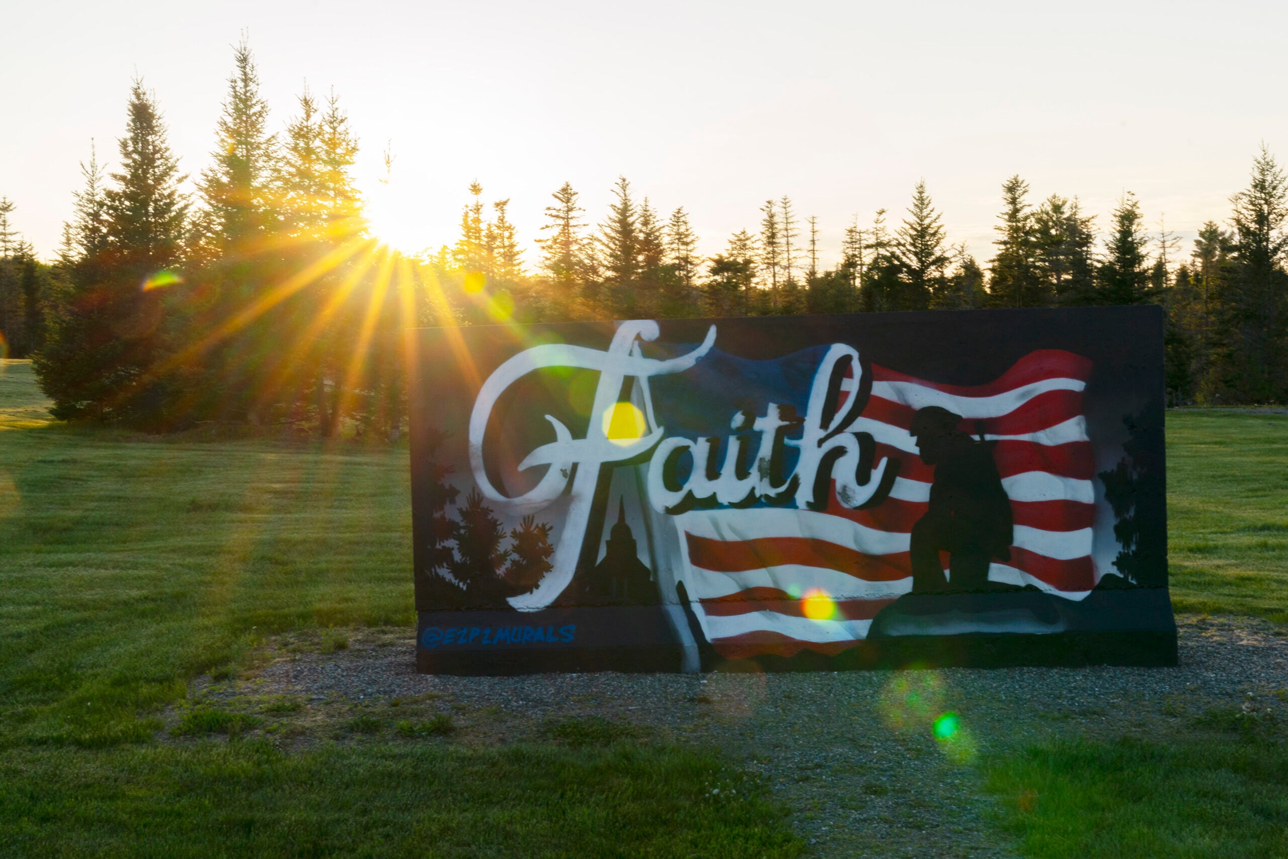 A mural stands at Patriot Park.