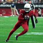 Arizona Cardinals wide receiver DeAndre Hopkins (10) during the second half of an NFL football game against the Tampa Bay Buccaneers, Sunday, Dec. 25, 2022, in Glendale, Ariz.