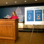 Minnesota Pollution Control Agency Commissioner Katrina Kessler speaks at a news conference at the State Capitol.
