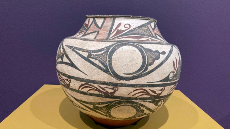 A jar made in 1865 in the Zuni Pueblo is displayed at the Shelburne Museum.
