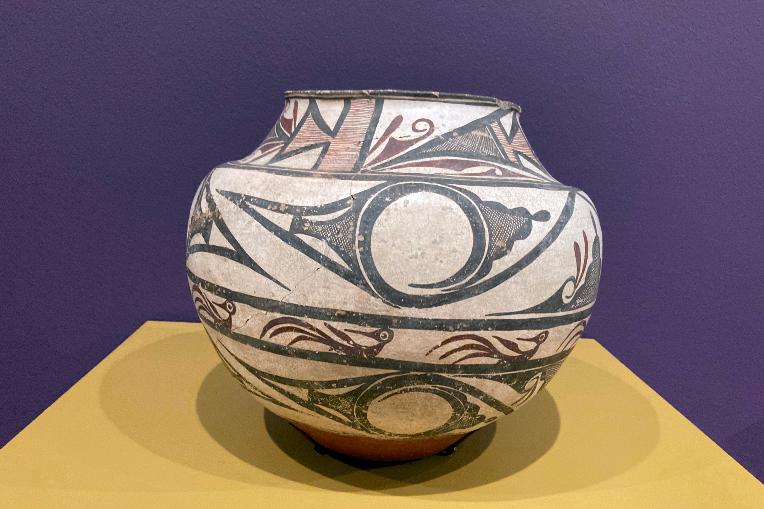 A jar made in 1865 in the Zuni Pueblo is displayed at the Shelburne Museum.