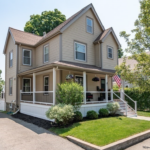 Victorian home with wraparound front porch.