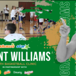 An advertisement for the Grant Williams youth basketball clinic in July, 2023.