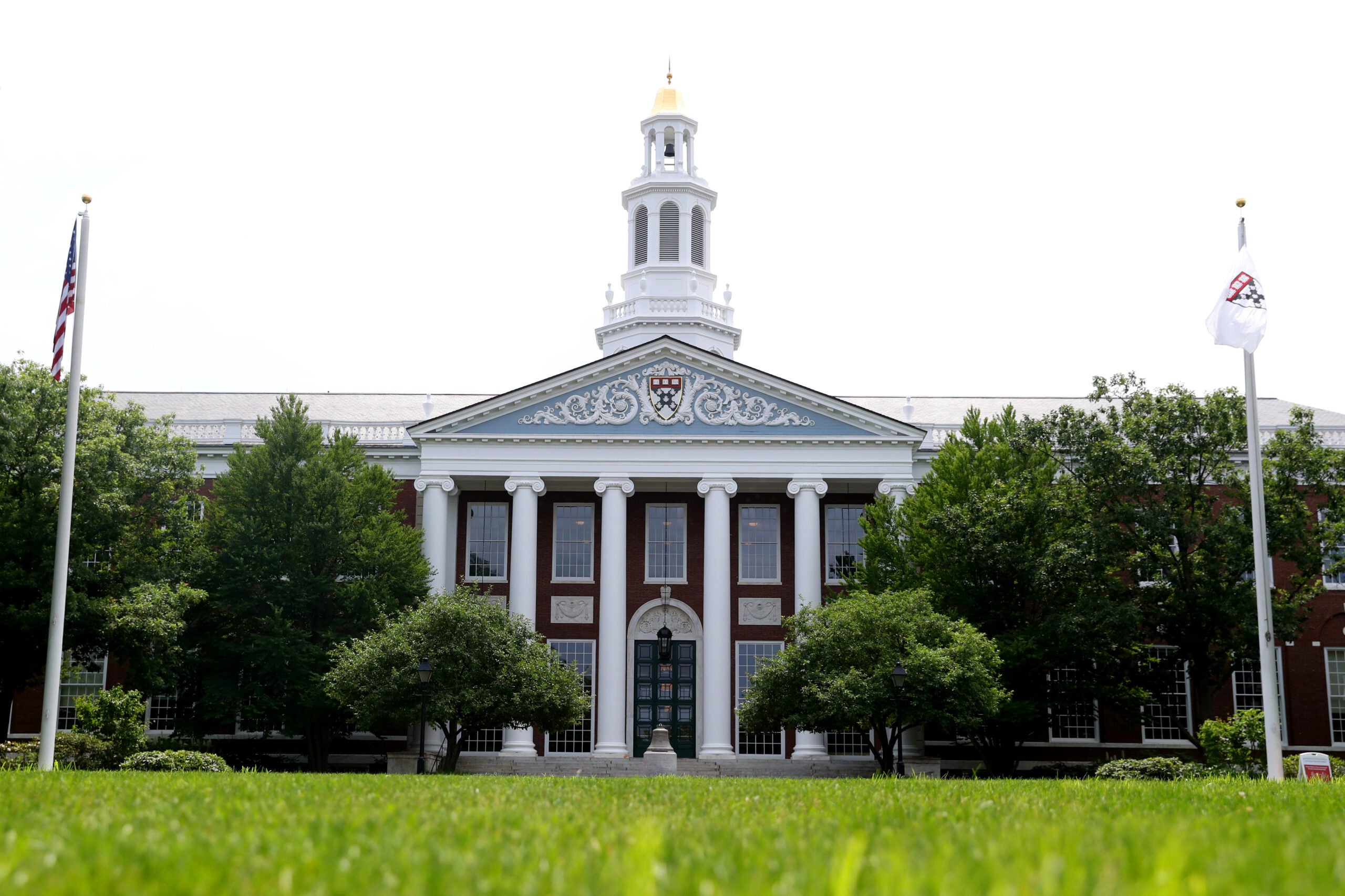 A view of the campus of Harvard Business School.
