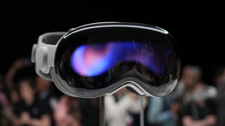 Apple’s Vision Pro headset, a new augmented reality device.