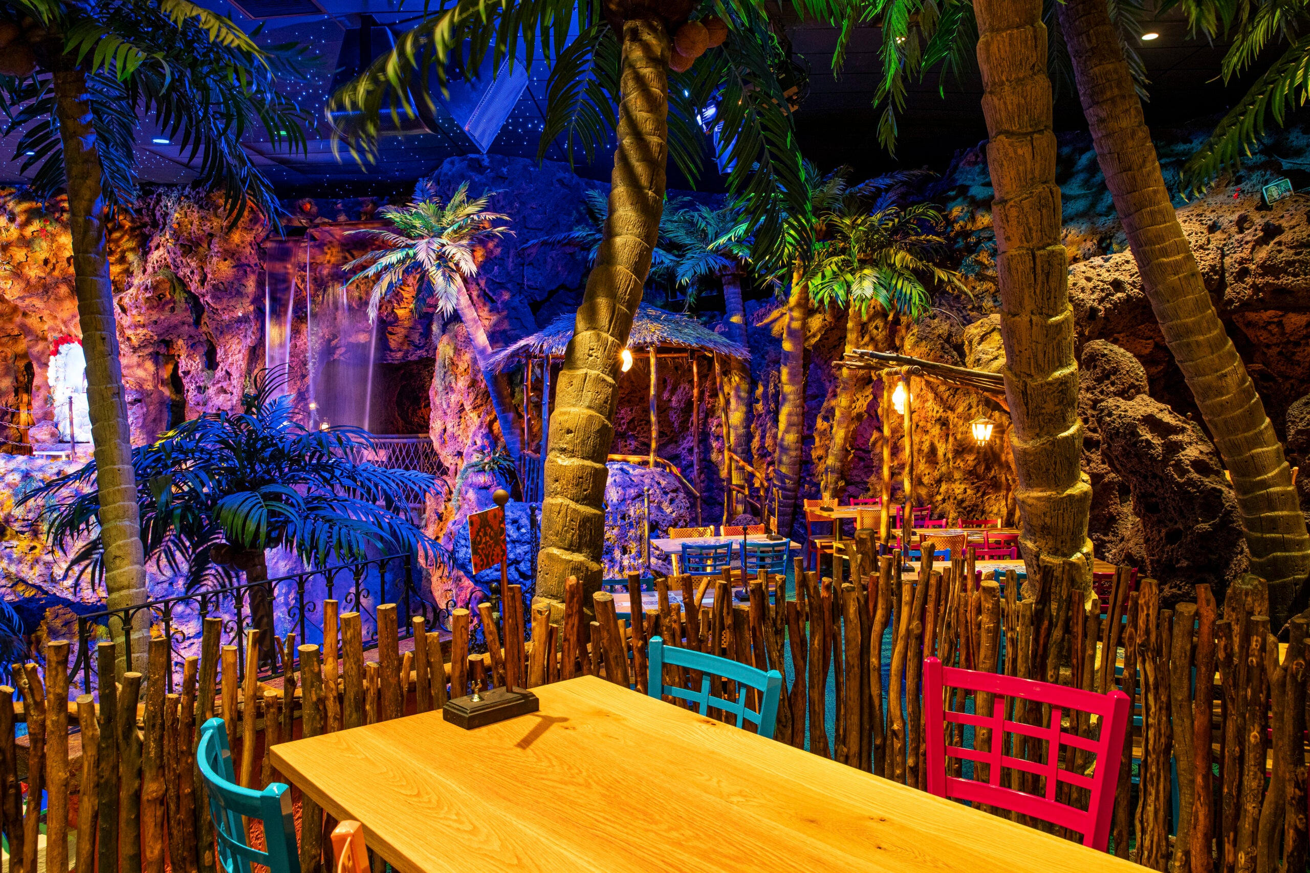 A table at the refurbished Casa Bonita in Lakewood, Colo.