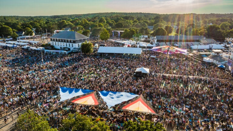 An aerial view of the Levitate Music Festival