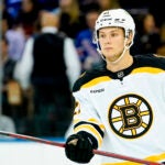 Boston Bruins right wing Fabian Lysell (21) skates during a preseason NHL hockey game against the New York Rangers, Wednesday, Oct. 5, 2022, in New York. The Bruins won 5-4.