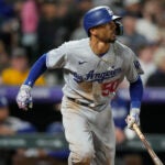 Los Angeles Dodgers right fielder Mookie Betts (50) in the fourth inning of a baseball game Thursday, June 29, 2023, in Denver.
