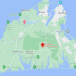 A map of Martha's Vineyard showing the airport