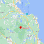 A map of the South Shore pinpointing Myles Standish State Forest