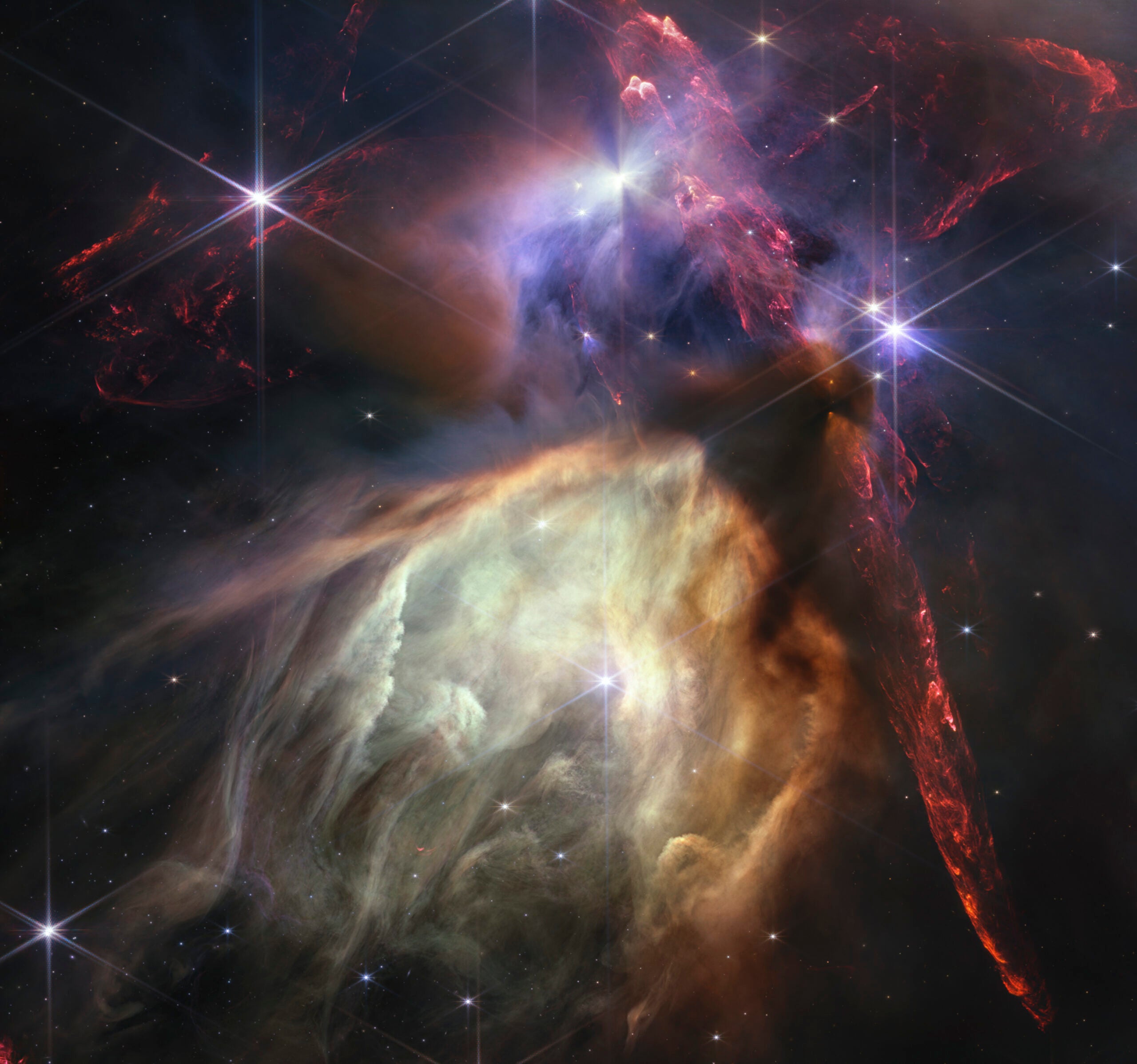 NASA’s James Webb Space Telescope displaying a star birth.