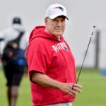 New England Patriots head coach Bill Belichick attends an NFL football practice, Sunday, July 30, 2023, in Foxborough, Mass.