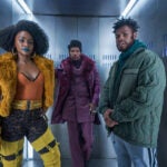 Teyonah Parris, Jamie Foxx, and John Boyega in "They Cloned Tyrone."