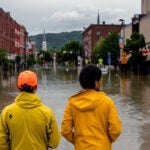 Floodwaters inundate Main Street in Montpelier, Vermont, on Tuesday morning, July 11, 2023.