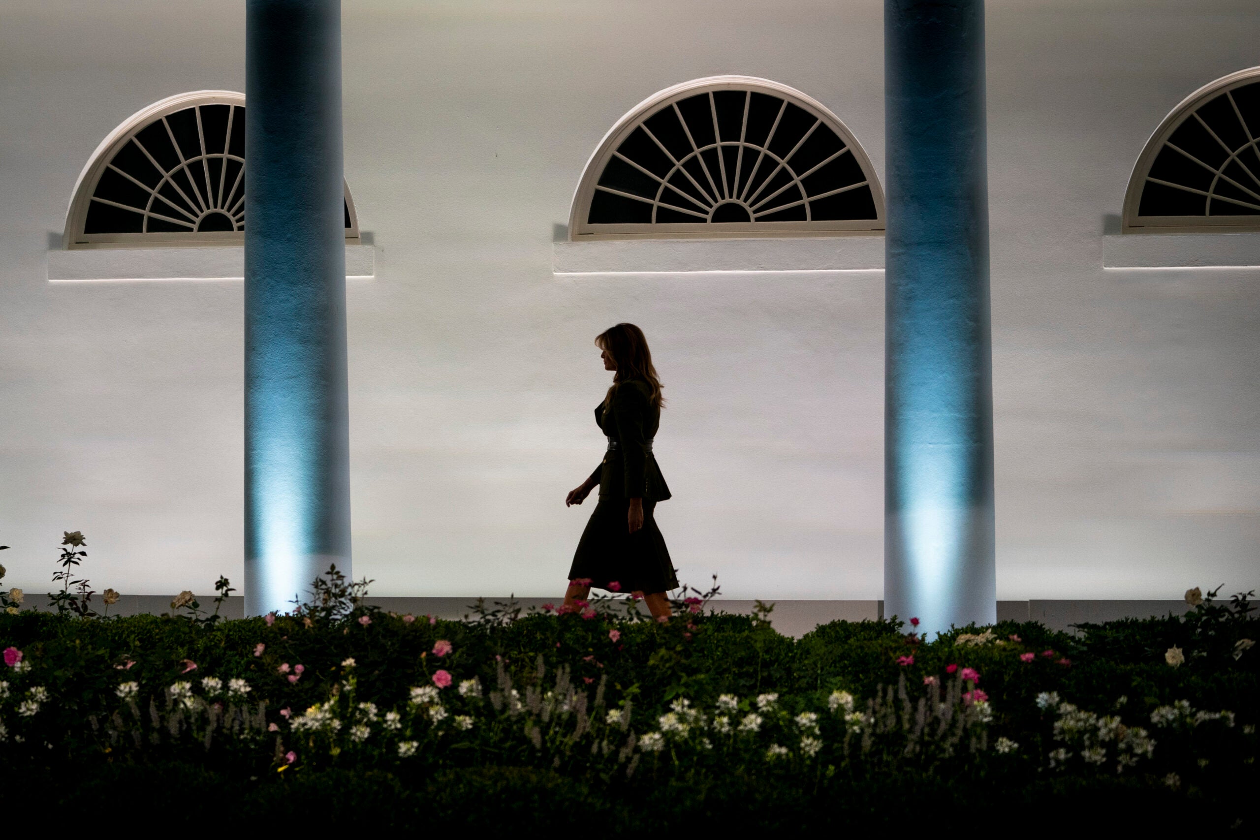 Melania Trump in the Rose Garden of the White House, on Aug. 25, 2020.