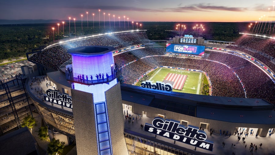 Gillette Stadium Renderings show new lighthouse and video board