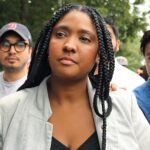 Boston—07/19/2023 Boston City Council woman Kendra Lara leaves West Roxbury District Court after her arraignment on her recent car accident.