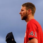 Boston Red Sox starting pitcher Chris Sale (41). The Boston Red Sox host the New York Mets on July 21, 2023 Friday night at Fenway Park in Boston, MA.
