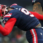 Patriots LB Matthew Judon does his celebration move after he recorded a first half sack. The New England Patriots hosted the Indianapolis Colts in a regular season NFL football game at Gillette Stadium.
