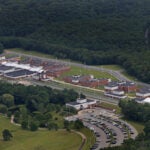 An aerial view of Federal Medical Center-Devens.