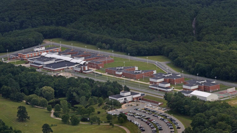 An aerial view of Federal Medical Center-Devens.